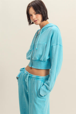 Long Sleeve Cropped Zip Up
