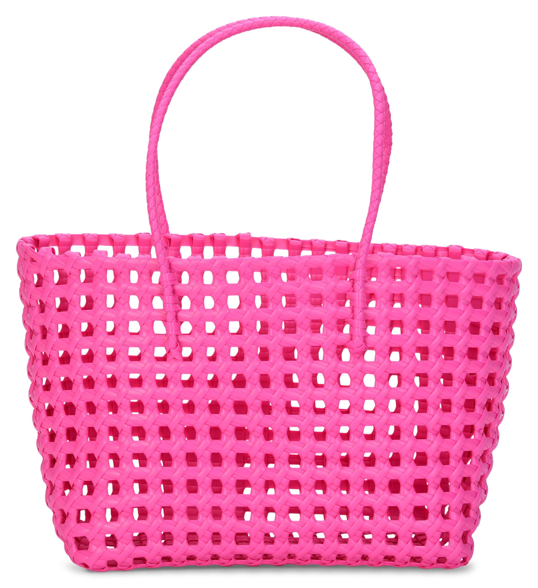 LARGE PINK WOVEN TOTE BAG