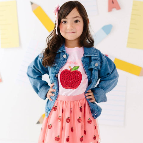 Apple Sequin Scalloped Tutu Skirt