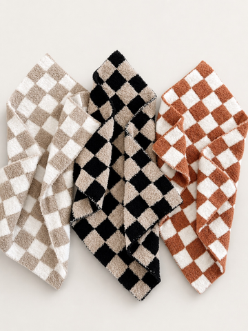 Phufy® Bliss Checkerboard Mini Blanket, Nutmeg