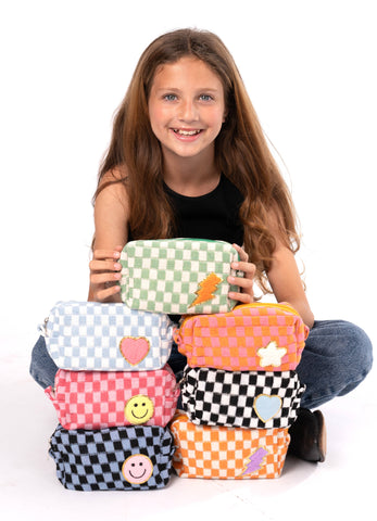 Checkered Cosmetic Bag