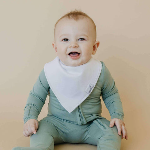 4 Pack Baby Bandana Bibs - White Basics