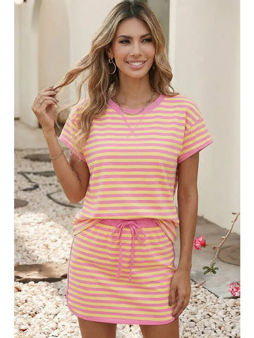 Striped Skirt & Top Set