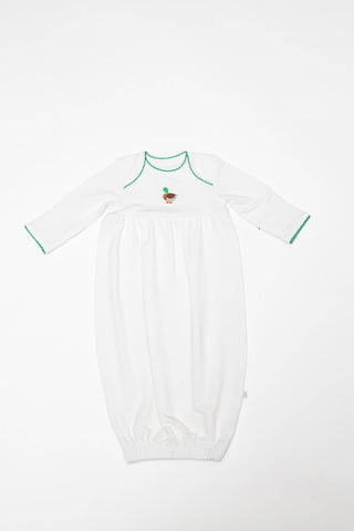 Pip Embroidered Gown - Mallard Duck