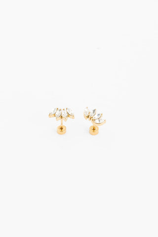 Diamond Crawler Stud Earrings - Hypoallergenic, Girl Gift