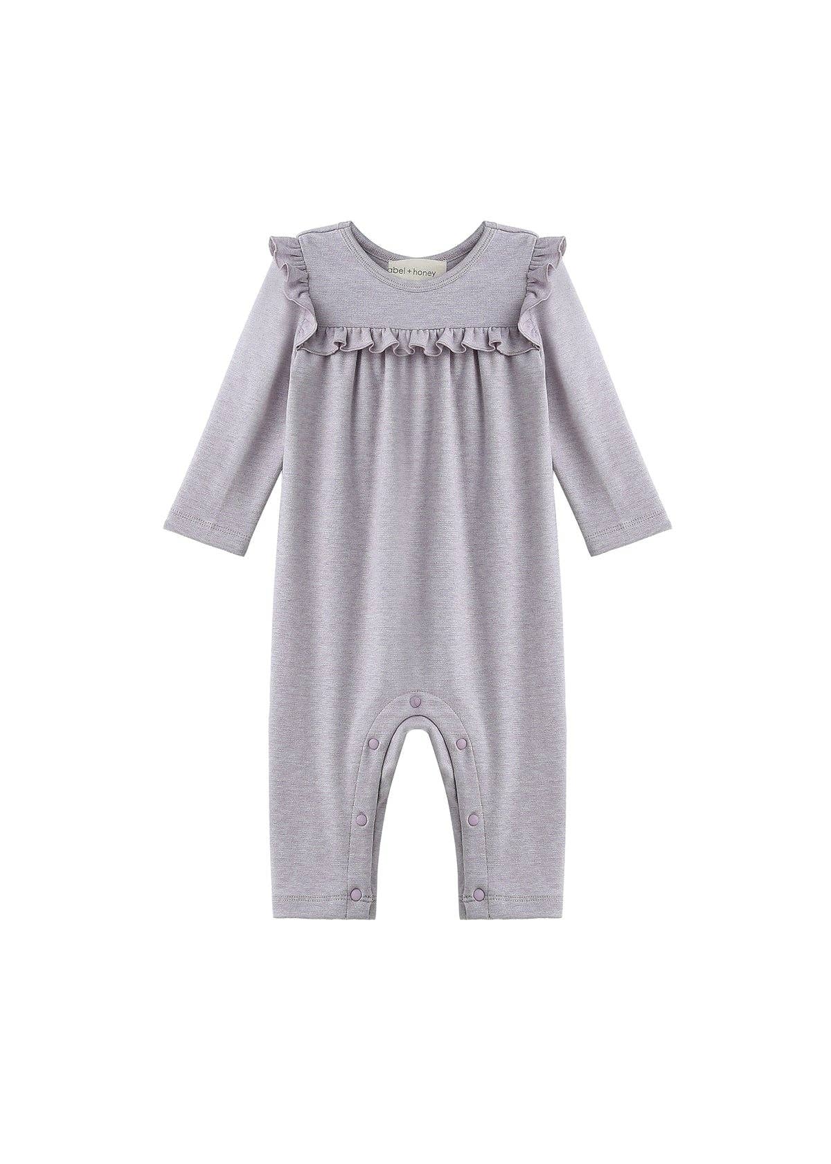 Maggie Long Sleeve Ruffle Trim Straight Leg Romper