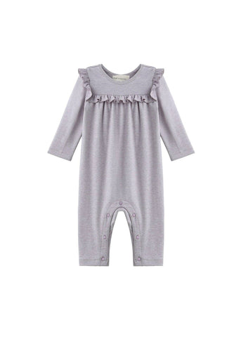 Maggie Long Sleeve Ruffle Trim Straight Leg Romper