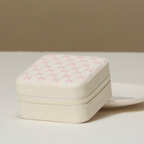 Bow Print Travel Jewelry Case