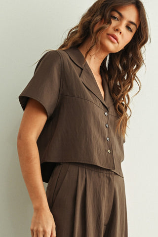 Soft Rayon Button Front Blouse