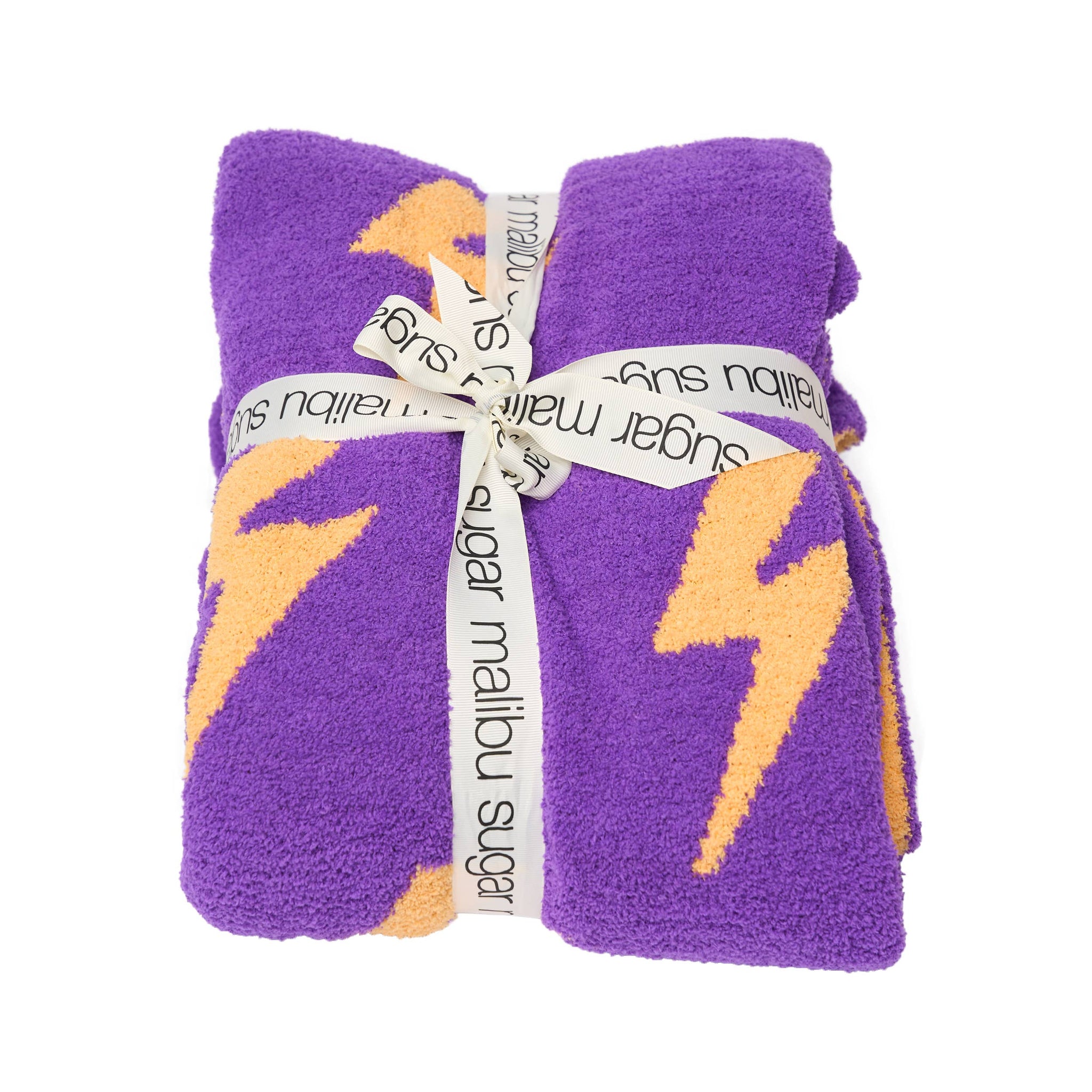 Smiley & Lightning Plush Throw Blankets