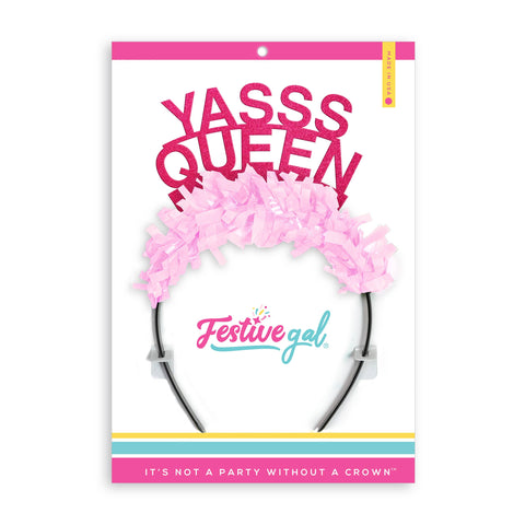 Yasss Queen Valentines Party Crown Headband