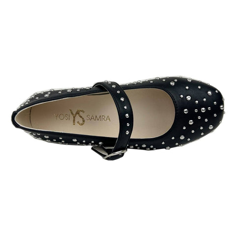 Miss Sadie Ballet Flat in Black Studs - Kids