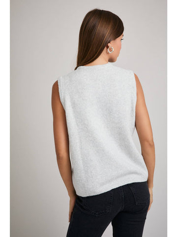 Sleeveless Crewneck Sweater Cardigan