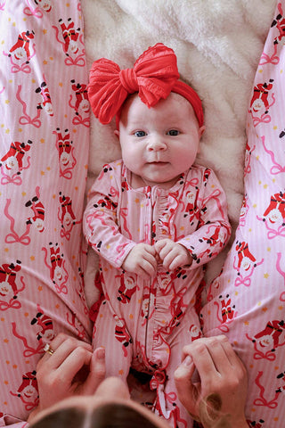 Christmas Ruffle Zipper Footie | Jolly Ribbons
