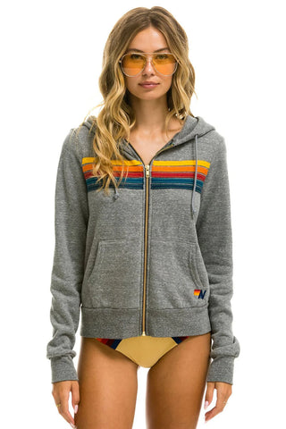 Aviator Nation | 5 Stripe Zip Hoodie
