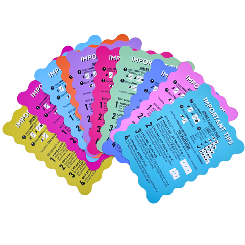 Mahjong Shuffle Card | Scalloped Edges & Bright Colors