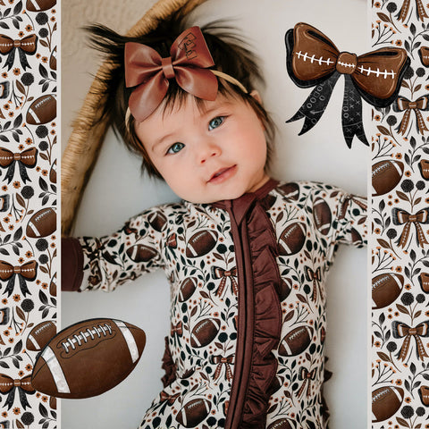 Fletch | Game Day Blooms Ruffle Footie Snoozer