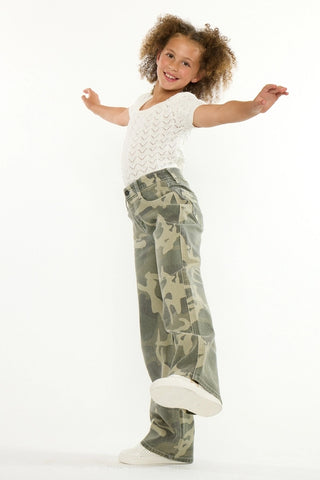 Kancan | Youth High Rise Camo Wide Leg