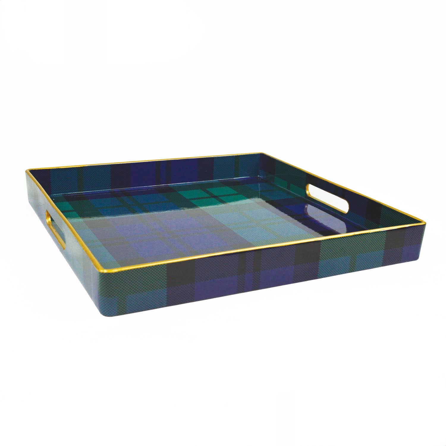 Blackwatch Plaid Resin Square Serving Tray