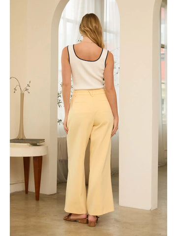 Pintucked Straight Leg Pants