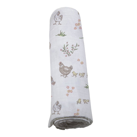 NC | Farm Chickens Bamboo Swaddle