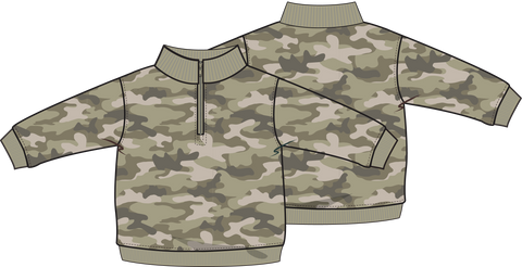 Camo French Terry - Half Zip Sweatshirt