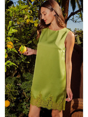 Round Neck Sleeveless Lace Dress