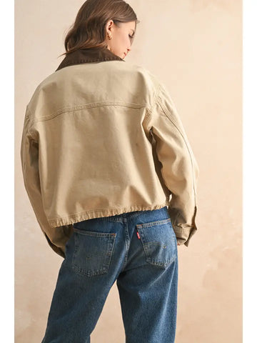 Collar Contrasted utility Jacket