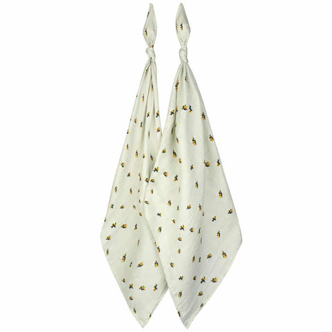 Milkbarn | Bumblebee Bamboo Muslin Burp Cloth Set