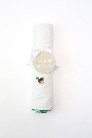 Pip Embroidered Blanket -  Mallard Duck