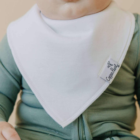 4 Pack Baby Bandana Bibs - White Basics