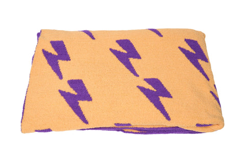 Smiley & Lightning Plush Throw Blankets