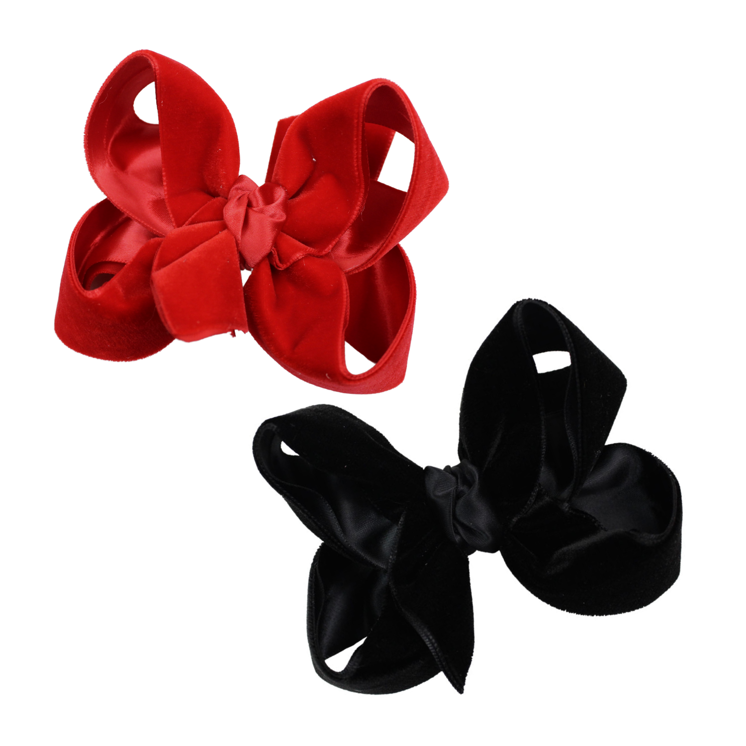 VELVET HAIR BOWS ON ALLIGATOR CLIP