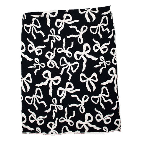 Katydid | Black & White Bows Double Sided Wholesale Blanket