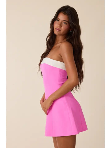 Strapless Colorblock Mini