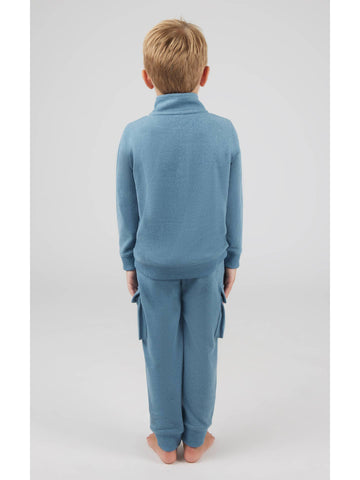 Boys Melange Fleece Half Zip & Jogger Set