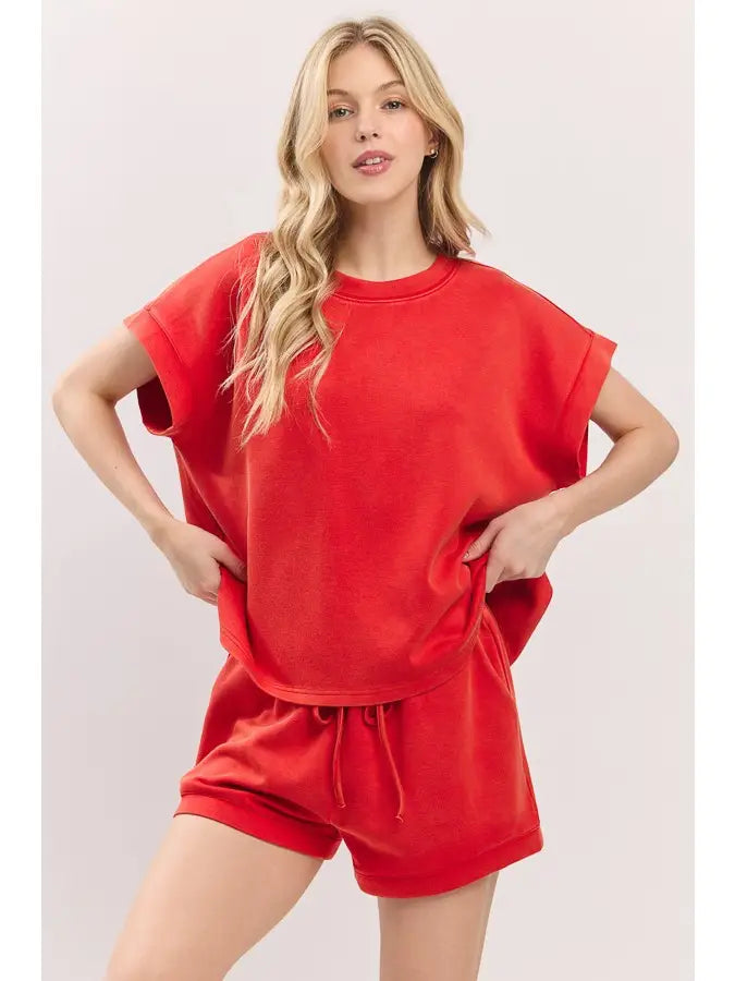 Mineral Washed Top & Shorts Set