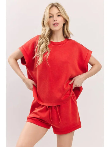 Mineral Washed Top & Shorts Set