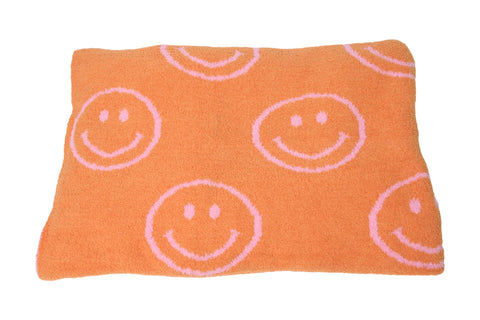 Smiley & Lightning Plush Throw Blankets