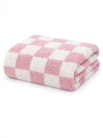 Phufy® Bliss Checkerboard Blanket, Strawberry