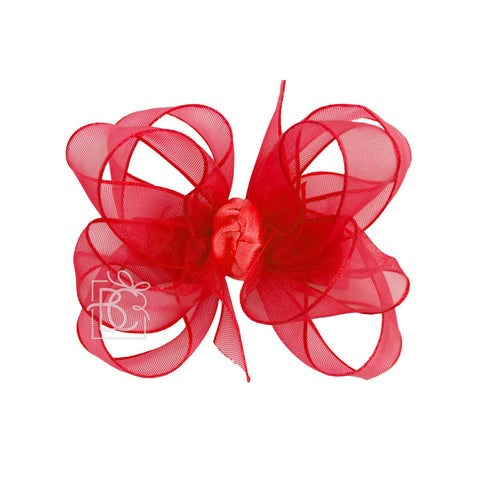 MULTI-LOOP ORGANZA BOW ON CLIP