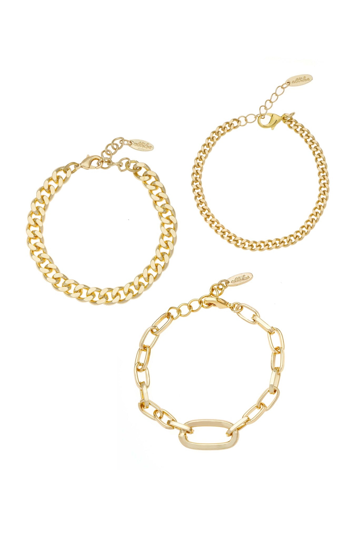 Chain Game 18k Gold Plated Bracelet Set of 3