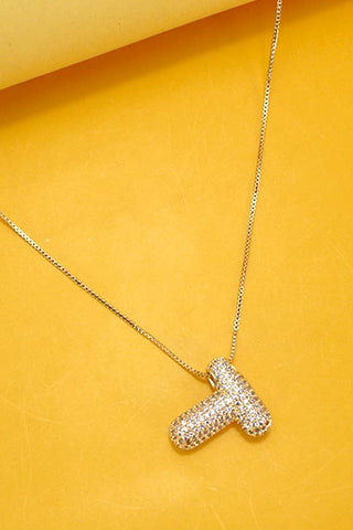 Initial Rhinestone Bubble Necklace