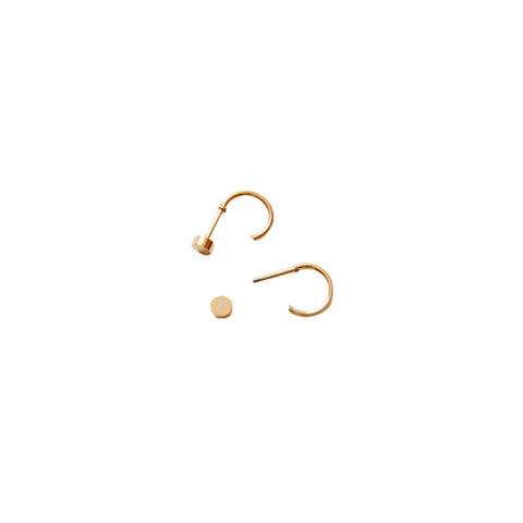 Huggie Stud Earrings - Hypoallergenic, Flat Back, Girl Gift
