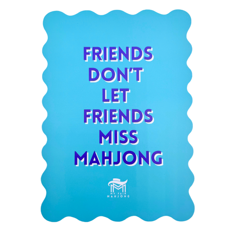 Mahjong Shuffle Card | Scalloped Edges & Bright Colors