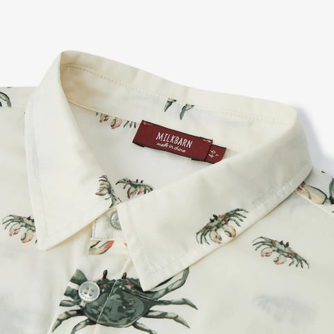 Milkbarn | Collar Button- Up Shirt & Short Set