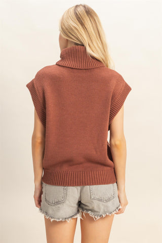 Sleeveless Turtleneck Sweater