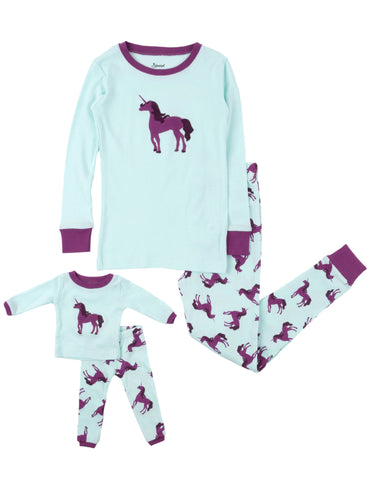 Kids Girl & Doll Cotton Print Pajamas