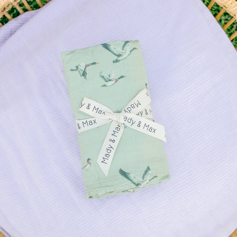 Duck Duck Goose Muslin Swaddle