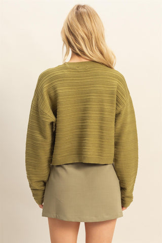 Textured Crew Neck Sweater